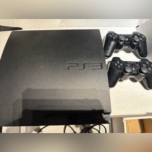 Playstation 3 console with two joysticks